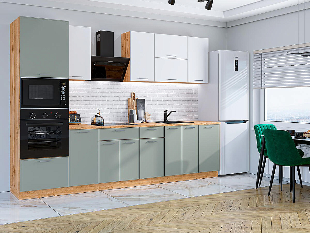 Квадро-01 Дуб Вотан/Белый/Аквамарин